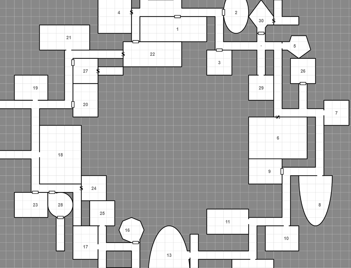 Dungeon map ready for use in the Legendary Players Guild virtual tabletop